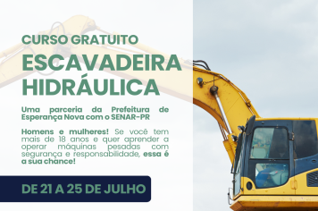 CAPACITAÇÃO EM OPERAÇÃO DE ESCAVADEIRA